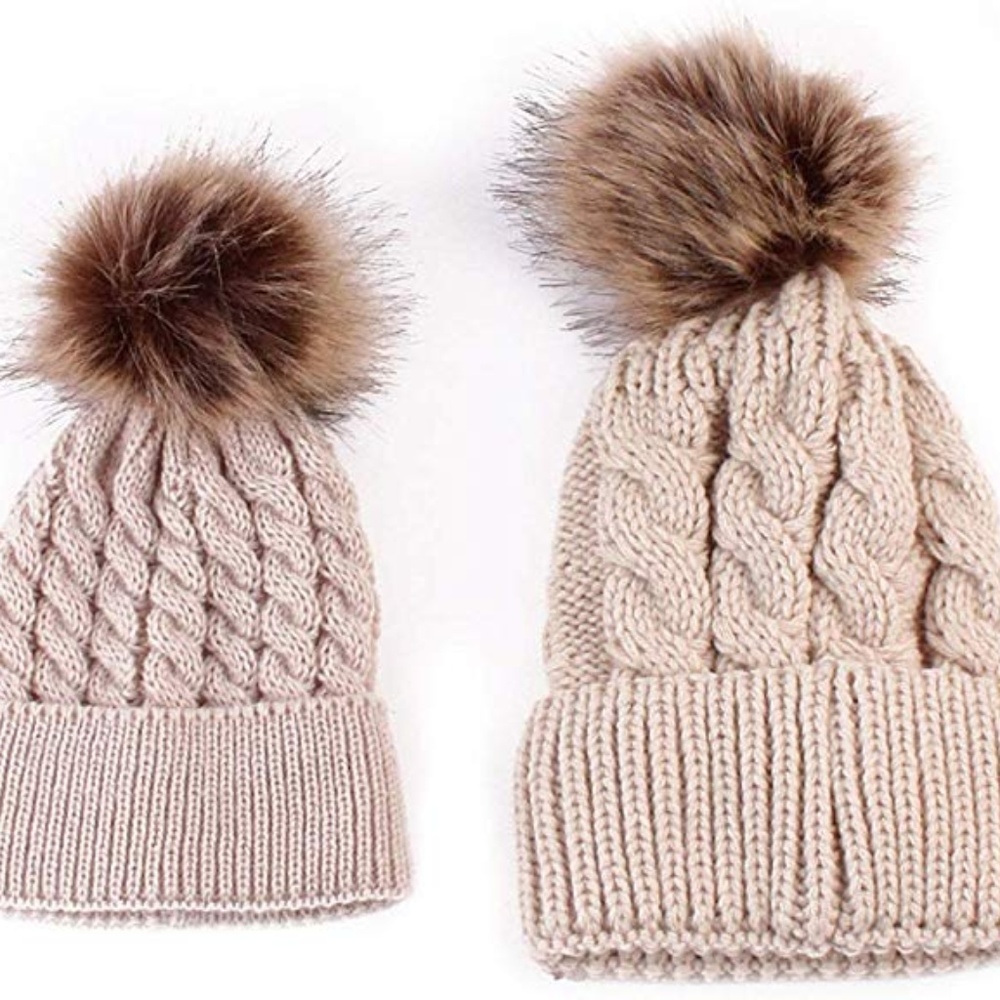 2PCS Parent-Child Hat Warmer Beanie